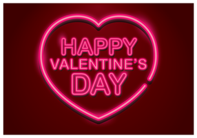 happy valentines day neon vector