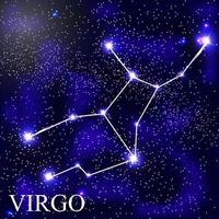 Maagd sterrenbeeld met mooie heldere sterren op de achtergrond van kosmische hemel vectorillustratie vector