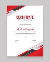 elegant modern en geometrisch certificaatontwerp met abstracte vorm voor bedrijven, diploma's, afgestudeerden of school vector