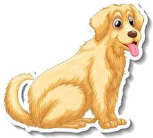 stickerontwerp met geïsoleerde golden retrieverhond vector