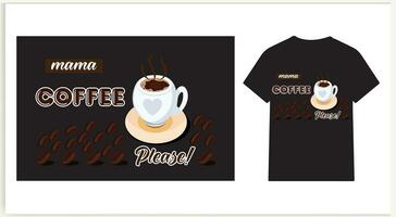 Internationale koffie dag t-shirt ontwerp met bewerkbare koffie kop vector