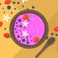 Plat kleurrijke Acai Bowl vector