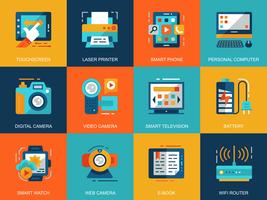 personal computer apparaten icon set vector