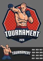 mma fighter-ontwerp voor badge en logo vector