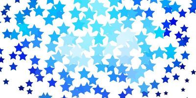 donkerblauwe vectorachtergrond met kleurrijke sterren. vervagen decoratief ontwerp in eenvoudige stijl met sterren. patroon voor nieuwjaarsadvertentie, boekjes. vector