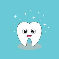 schattig gezond tand. tandheelkundig Gezondheid zorg concept. tekenfilm vector illustratie.