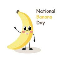 schattig banaan. nationaal banaan dag vector