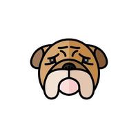 bulldog huisdier mascotte ras hoofd karakter vector