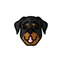 rottweiler hond huisdier mascotte ras hoofd karakter vector