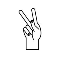 hand gebarentaal k lijn stijl icoon vector design