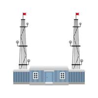 blauw huis met antennes vectorontwerp vector