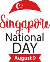 nationale feestdag van singapore op 9 augustus banner op witte achtergrond vector