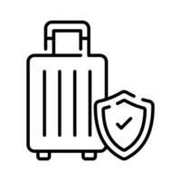 veiligheid schild Aan attaché geval aanduiding vector van bagage veiligheid, bagage verzekering icoon