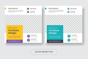 meubelontwerp social media post banner sjabloon set vector