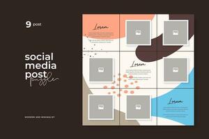vector ontwerp sjabloon voor sociaal media post puzzel