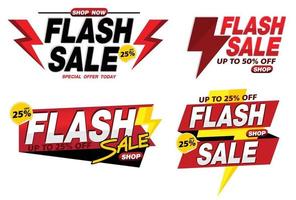 flash sale banner promotie tag ontwerp voor marketing vector