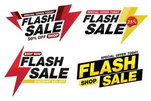 flash sale banner promotie tag ontwerp voor marketing vector