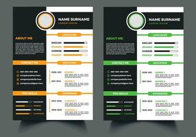 vector professioneel creatief CV hervat sjabloon ontwerp en Hoes brief vrij vector