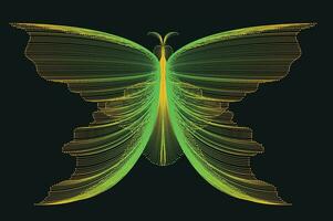 gloeiend neon lijn kunst helling vector ontwerp in de vorm van een vlinder