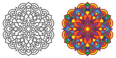 abstract mandala bloemen ornament, kleurrijk modern mandala ontwerp ,mandala lijn illustratie vector