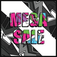 Mega Sale-sjabloon voor spandoek vector