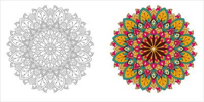 abstract mandala bloemen ornament, kleurrijk mordern mandala ontwerp ,mandala lijn illustratie vector