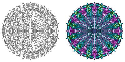 abstract mandala bloemen ornament, kleurrijk modern mandala ontwerp ,mandala lijn illustratie vector
