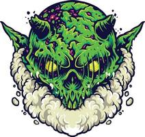 groene monster vape wolk illustraties vector