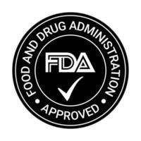 fda of voedsel en drug toediening goedgekeurd zegel, insigne, embleem, label, verpakking ontwerp elementen, de Verenigde staten voedsel en drug toediening gecertificeerd insigne ontwerp, cbd etiket ontwerp elementen vector