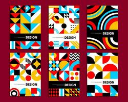 abstract bauhaus posters met meetkundig patroon vector