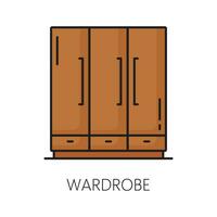 garderobe, meubilair icoon van huis interieur of kamer vector