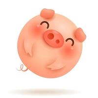 The Little Pig Flying Balloon vector