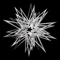 zilver ster symbool sneeuwvlok Aan zwart achtergrond vector eps10
