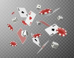 poker banier met assen en Dobbelsteen. vector