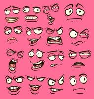grappige tekenfilmgezichten vector