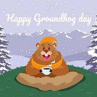 Ground Hog Day vector