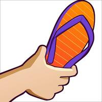 hand- Holding slippers emote vector