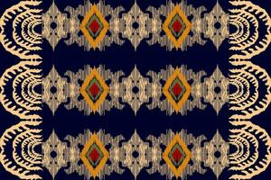 ikat vector etnisch naadloos patroon ontwerp. ikat aztec kleding stof tapijt ornamenten textiel decoraties behang. tribal nativevector achtergrond