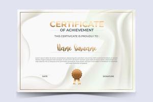 luxe certificaat van waardering award sjabloon met gouden stijl. vector