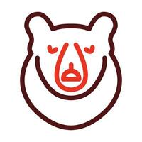 polair beer dik lijn twee kleur pictogrammen voor persoonlijk en reclame gebruiken. vector