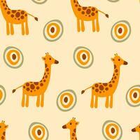 giraffe kinderachtig naadloos patroon vector