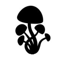 paddestoel silhouet. psilocybine hallucinogeen champignons vector illustratie geïsoleerd Aan wit achtergrond.