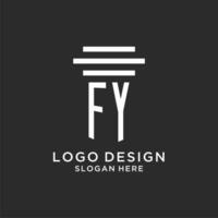 fy initialen met gemakkelijk pijler logo ontwerp, creatief wettelijk firma logo vector