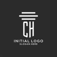 ch initialen met gemakkelijk pijler logo ontwerp, creatief wettelijk firma logo vector