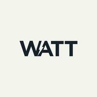 vector watt tekst logo ontwerp