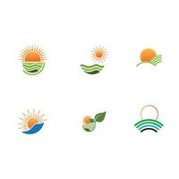 zonsopkomst logo sjabloon. vector illustratie icoon logo sjabloon zon over- horizon