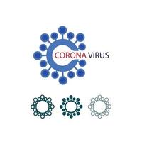 virus corona virus vector en masker ontwerp logo viral