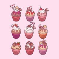 Vector Valentine's Day Cupcakes