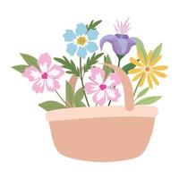 mand vol schattige bloemen vector