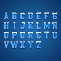 Ice Blue Letters Design Alphabet Elements vector